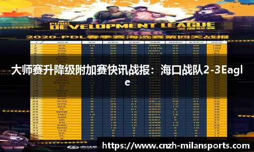 大师赛升降级附加赛快讯战报：海口战队2-3Eagle